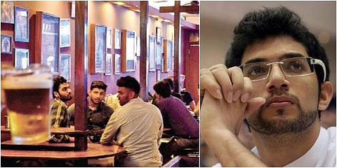 Pub (L); Shiv Sena youth wing chief Aaditya Thackeray (R) (Photos | EPS, PTI)