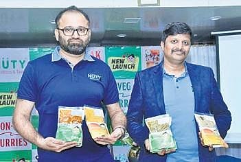Founders Ray Nathan and Naveen Chander at NuTy Ready-Meals launch