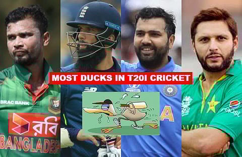 Let us take a look at the list of cricketers with the most number of ducks in T20I cricket. (File Photo | Agencies)