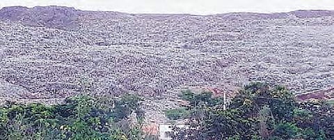 Piles of garbage heaped up at the Jawahar Nagar dumpyard