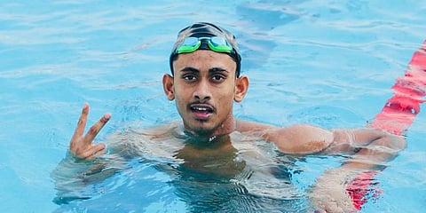 Swimmer Swadesh Mondal (Photo | Khelo India Twitter)