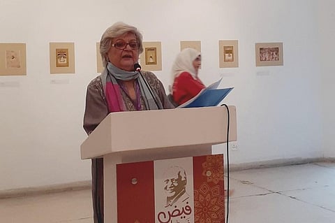 Faiz Ahmed Faiz's daughter Saleema Hashmi (Photo| Twitter/ Ayub Minhas)