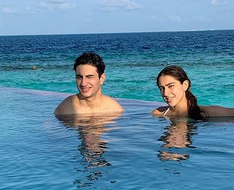 Sara Ali Khan with brother Ibrahim. (Photo| Instagram)