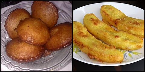 Kerala snacks neyyappam and banana fry (Twitter photos)