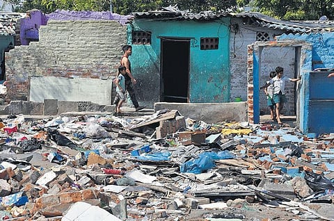 Demolished houses at Indira Gandhi Nagar | R Satish Babu