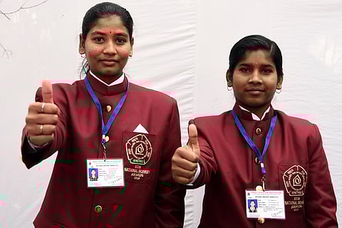Purnima Giri (L) with Sabita Giri. (Photo | Parveen Negi, EPS)