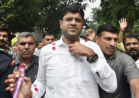 JJP President Dushyant Chautala. (Photo| PTI)