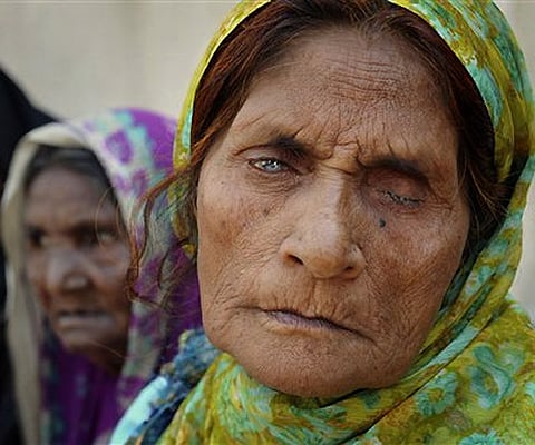 Bhopal gas tragedy victim who lost her eye sight partially.