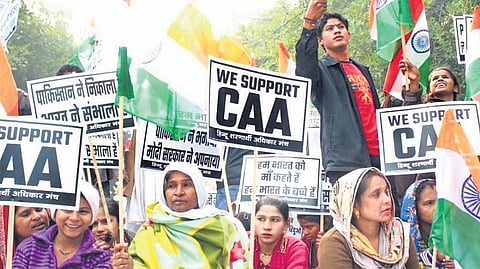 Protestors in support of CAA