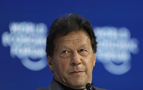 Pakistan's Prime Minister Imran Khan addresses the World Economic Forum in Davos, Switzerland, Wednesday, Jan. 22, 2020. (Photo | AP)