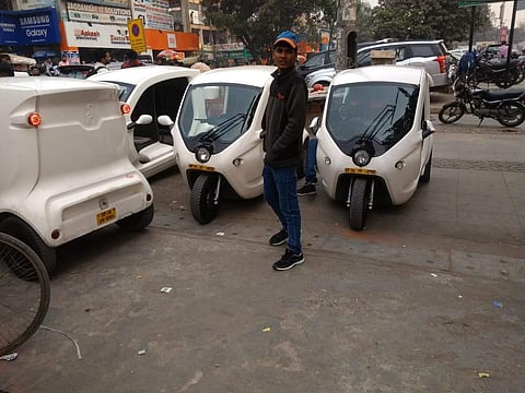 Photo of electric autos used for representational purposes. (Photo | Shadab Akhtar Rabbani)