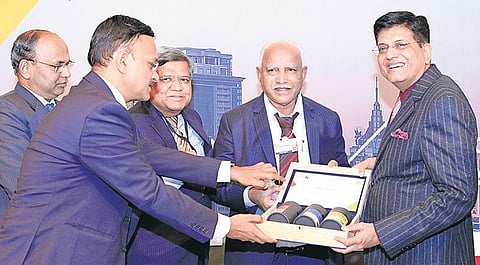 Chief Minister B S Yediyurappa with Union Minister Piyush Goyal and state Industries Minister Jagadish Shettar at World Economic Forum in Davos  | Express