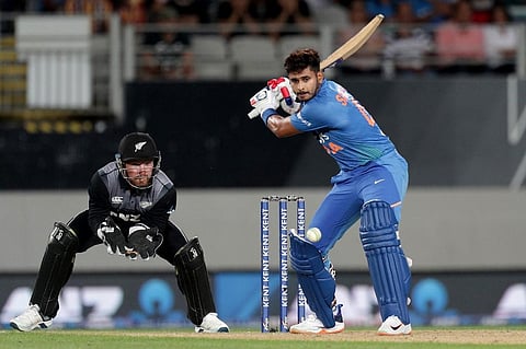 India’s Shreyas Iyer bats during the first Twenty20 cricket match between New Zealand and India at Eden Park in Auckland. (Photo | AFP)
