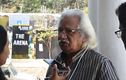Film director Adoor Gopalakrishnan at Hyderabad Literary Fest in Hyderabad on Friday. (Photo| RVK Rao, EPS)