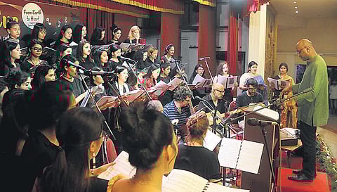 The all-women choir performs at Kochi