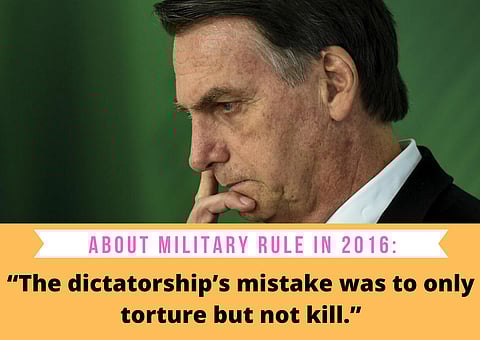 Jair Bolsonaro is not popular among a large set of people around the world. The right-leaning leader is often criticised as a homophobic, racist and sexist man because of the comments he had made in public. Here are a few of his controversial remarks.