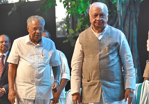 Kerala Governor Arif Mohammad Khan and Chief Minister Pinarayi Vijayan. (File Photo | BP deepu, EPS)