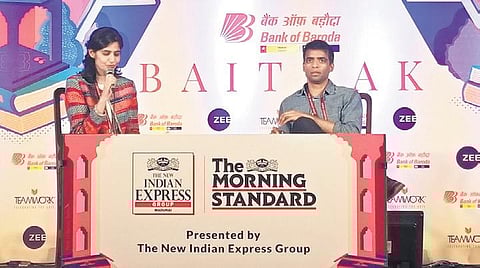 Writer Anand Gopal at the session ‘No Good Men Among the Living: America and the Taliban’ at Jaipur Literature Festival