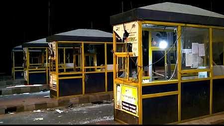 The damaged toll plaza at Chengalpettu.