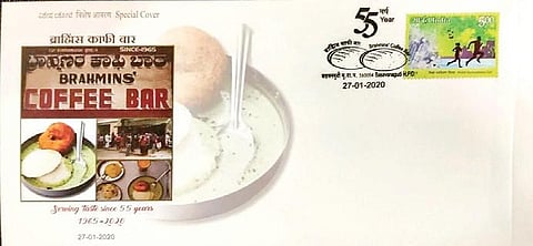 Brahmins’ Coffee Bar gets postal cover
