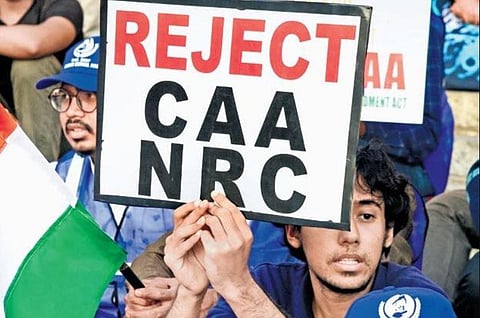 Anti-CAA, NRC protests continue across Bengaluru, with a group of youngsters holding a sit-in at Town Hall on Tuesday |Vinod Kumar T