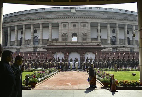 The Parliament building ahead of the Budget session. (Photo| PTI)
