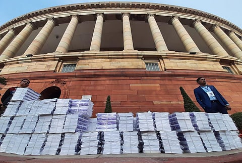 Copies of Economic Survey reach parliament in New Delhi.  Express photo by Shekhar Yadav. (Photo | Shekhar Yadav)