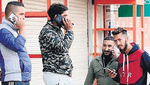 While the postpaid mobile phone service was restored in the valley on October 14 last year after remaining suspended for 72 days. (File Photo)