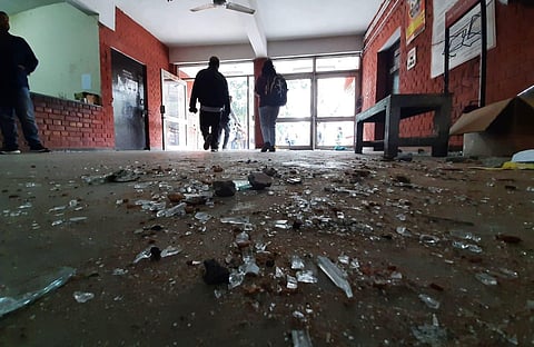 Vandalised rooms at the Sabarmati Hostel in JNU on Monday.  (Photo | Shekhar Yadav, EPS)