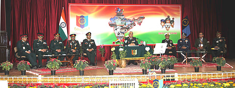 Director-General of NCC Lt Gen Rajeev Chopra addressing the media. (Photo | EPS)