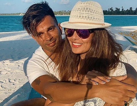 The happy couple are currently vacationing in Maldives. (Photo | Karan Singh Grover, Instagram)