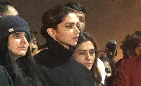 Deepika Padukone visits JNU during protest. (Photo | Twitter)