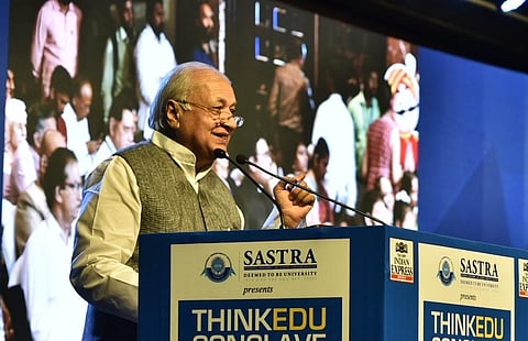 Kerala Governor Arif Mohammed Khan at ThinkEdu conclave. (Photo | EPS)