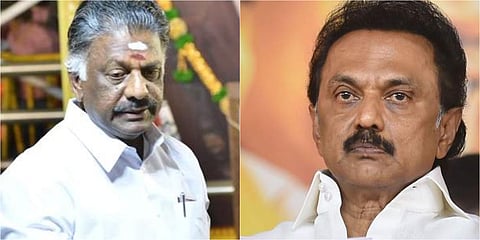 Tamil Nadu Deputy Chief Minister O. Paneerselvam (L), DMK Chief MK Stalin (R)