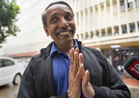 JNU vice-chancellor M Jagadesh Kumar comes out after meeting HRD officials at Sashtri Bhavan in New Delhi Wednesday Jan. 8 2020. (Photo | PTI)