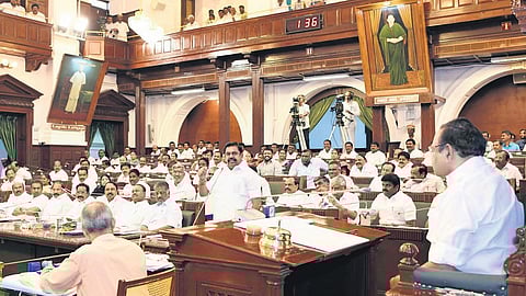 Chief Minister Edappadi K Palaniswami responding to questions of Assembly members on Wednesday | special arrangement