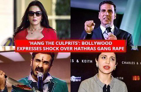 Bollywood celebrities have expressed shock over the gang rape of a teenager in Hathras. B-Towners also voiced protest against the alleged cremation of the victim by the police without the consent of her family early on Wednesday. (Photo | PTI)