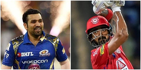 Mumbai Indians captain Rohit Sharma and Kings XI Punjab captain KL Rahul