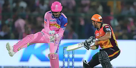 Rajasthan Royals' Sanju Samson takes a catch in an IPL 2019 match against Sunrisers Hyderabad. (Photo| Facebook)