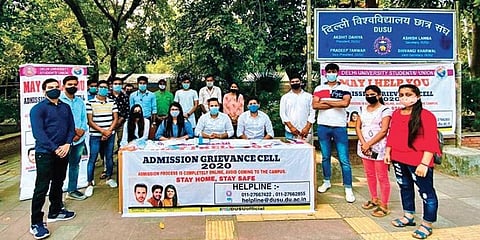 DUSU members launched online & multilingual help desks for students seeking admission. (Photo | Shekhar Yadav, EPS)