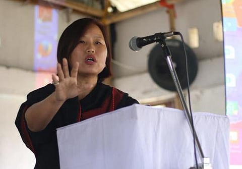 chairperson of Arunachal Pradesh State Commission for Women Radhilu Chai Techi (Photo | Twitter/@APSCW1)