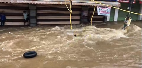 A flood-affected area in Hyderabad's Old City. (Photo| EPS)