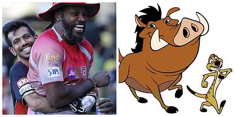 Yuzvendra Chahal on Friday shared a Hakuna Matata moment with a striking picture of his and Kings XI Punjab batsman Chris Gayle.