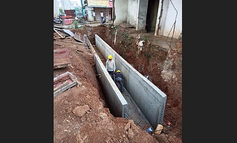 Work going on at a viaduct near the Chikkabidarakallu station of the Reach-3C Line of Metro Phase-II. (Photo | EPS)