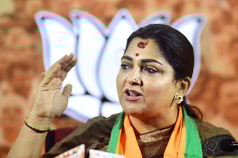 BJP member Kushboo Sundar (File photo | Debdatta Mallick, EPS)