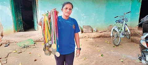 Bimla Munda with her medals. (Photo | EPS)