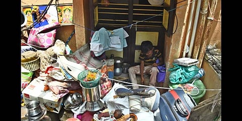 The houses are set to be rebuilt under the Pradhan Mantri Awas Yojana where the current structure that has 344 houses will be demolished. (Photo | Ashwin Prasath,EPS)