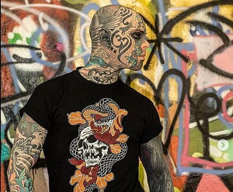 Sylvain Helaine, the most tattooed man in France, also known as 'Mr. Snake'. (Photo | Sylvain Helaine, Instagram)
