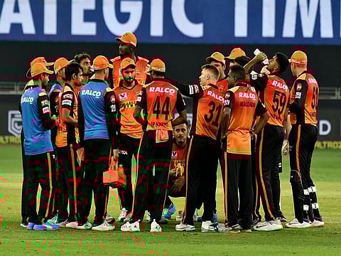 Sunrisers Hyderabad picked a comprehensive win against Rajasthan Royals to keep their playoff hopes alive.  (Photo  | Twitter/ANI)