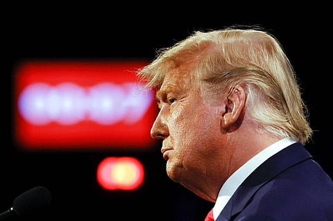 President Donald Trump listens during the second and final presidential debate at Belmont University in with Democratic presidential candidate Joe Biden. | AP